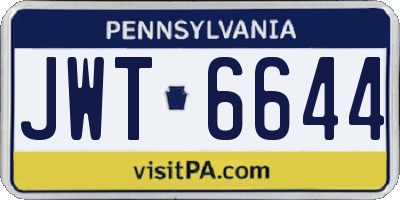 PA license plate JWT6644