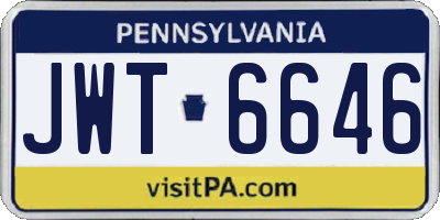 PA license plate JWT6646