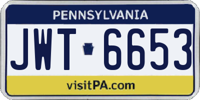 PA license plate JWT6653