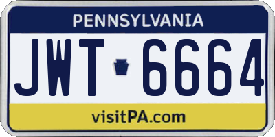 PA license plate JWT6664