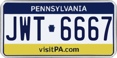 PA license plate JWT6667