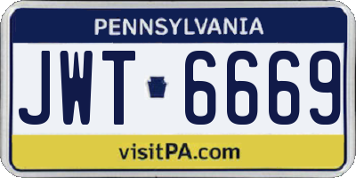 PA license plate JWT6669