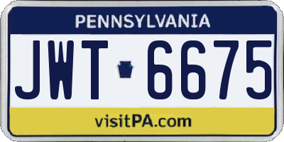 PA license plate JWT6675