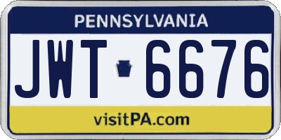 PA license plate JWT6676