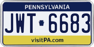 PA license plate JWT6683