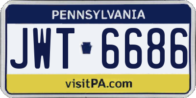 PA license plate JWT6686