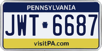 PA license plate JWT6687