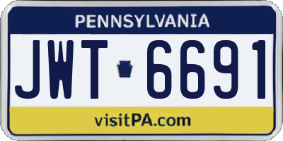 PA license plate JWT6691