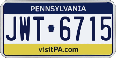 PA license plate JWT6715