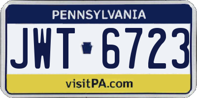 PA license plate JWT6723