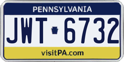PA license plate JWT6732