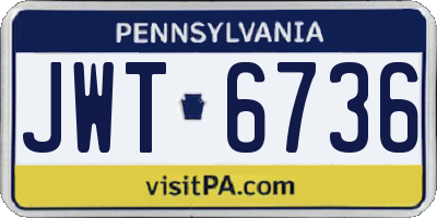 PA license plate JWT6736
