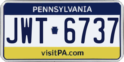 PA license plate JWT6737