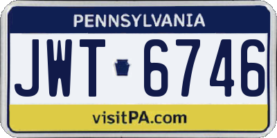 PA license plate JWT6746