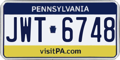PA license plate JWT6748