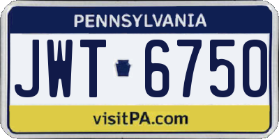 PA license plate JWT6750