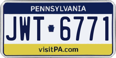 PA license plate JWT6771