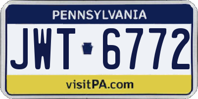 PA license plate JWT6772