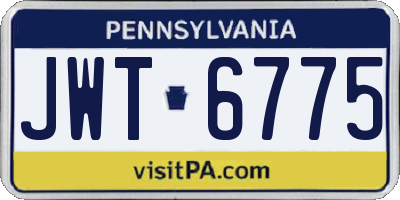 PA license plate JWT6775