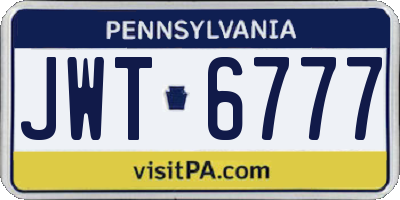 PA license plate JWT6777