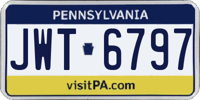 PA license plate JWT6797