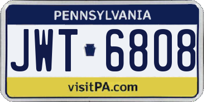 PA license plate JWT6808