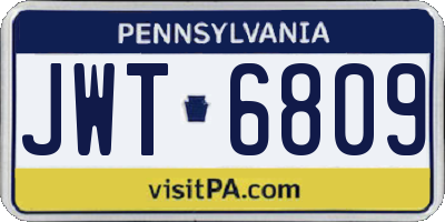 PA license plate JWT6809