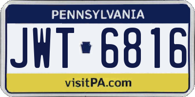 PA license plate JWT6816