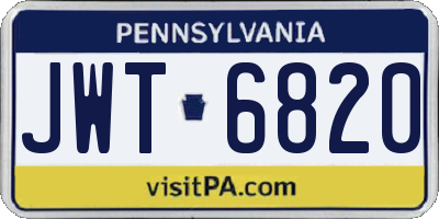 PA license plate JWT6820