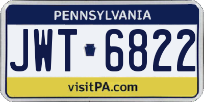 PA license plate JWT6822