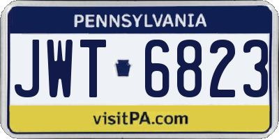 PA license plate JWT6823
