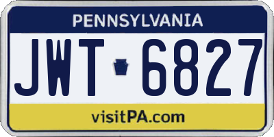 PA license plate JWT6827