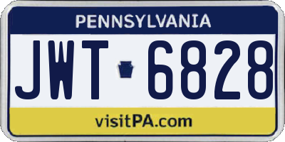 PA license plate JWT6828