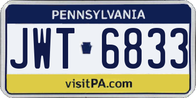 PA license plate JWT6833