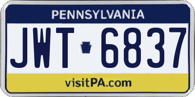 PA license plate JWT6837