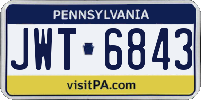 PA license plate JWT6843