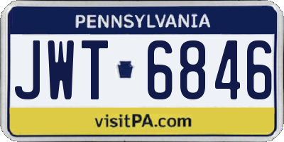 PA license plate JWT6846