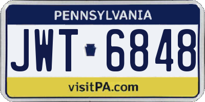 PA license plate JWT6848