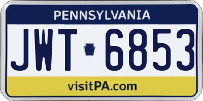 PA license plate JWT6853