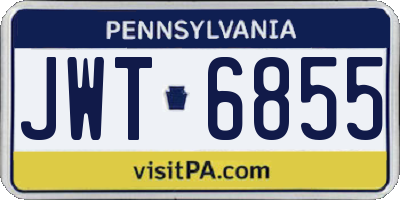 PA license plate JWT6855