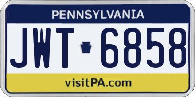 PA license plate JWT6858