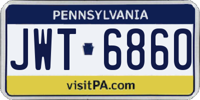 PA license plate JWT6860