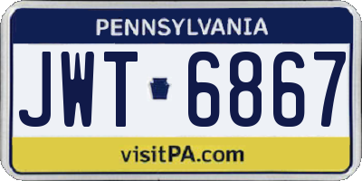 PA license plate JWT6867