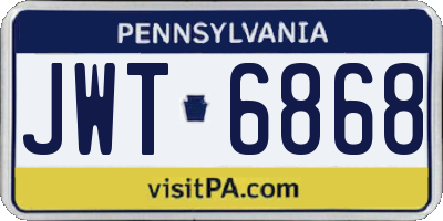 PA license plate JWT6868