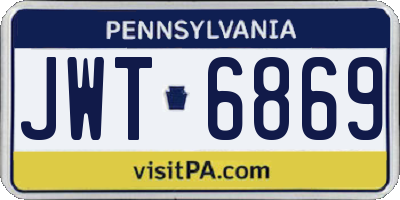 PA license plate JWT6869