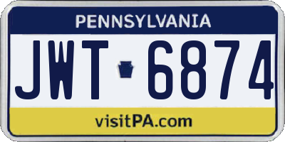 PA license plate JWT6874