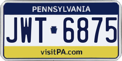 PA license plate JWT6875