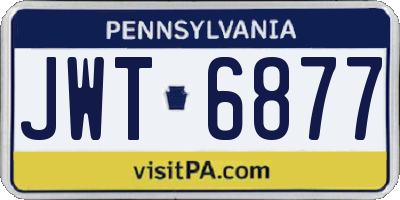 PA license plate JWT6877