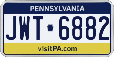 PA license plate JWT6882