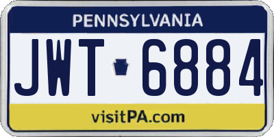PA license plate JWT6884